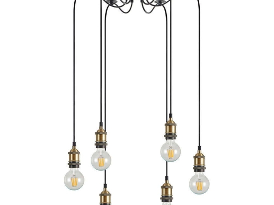 Φωτιστικό Οροφής Magnum 77-8689 55x55x300cm 6xE27 60W Black-Bronze Homelighting