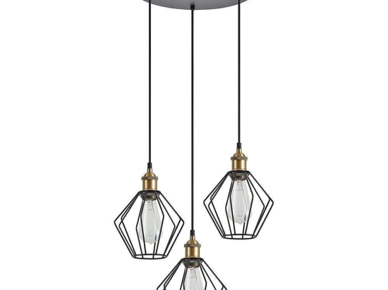 Φωτιστικό Οροφής Magnum 77-8707 37x37x300cm 3xE27 60W Black-Bronze Homelighting