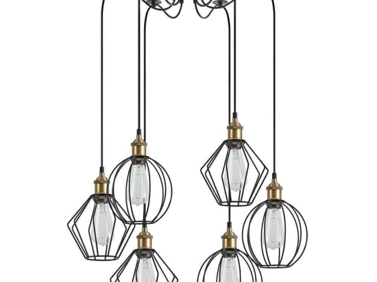Φωτιστικό Οροφής Magnum Flex 77-8968 55x55x300cm 6xE27 60W Black-Bronze Homelighting