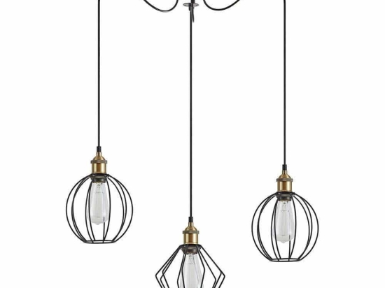 Φωτιστικό Οροφής Magnum Flex 77-8969 45x45x300cm 3xE27 60W Black-Bronze Homelighting