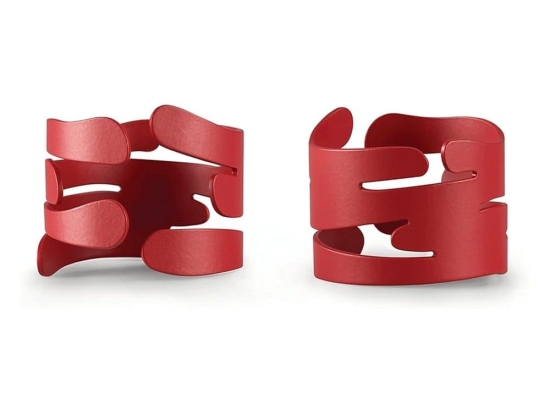 Δαχτυλίδι Πετσέτας Barking (Σετ 2Τμχ) BM17S2 R 4,5x3cm Red Alessi Ανοξείδωτο Ατσάλι