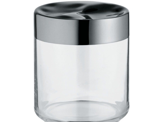 Βάζο Αποθήκευσης Julieta LC09 1Lt 15,8cm Clear-Inox Alessi Ατσάλι,Γυαλί
