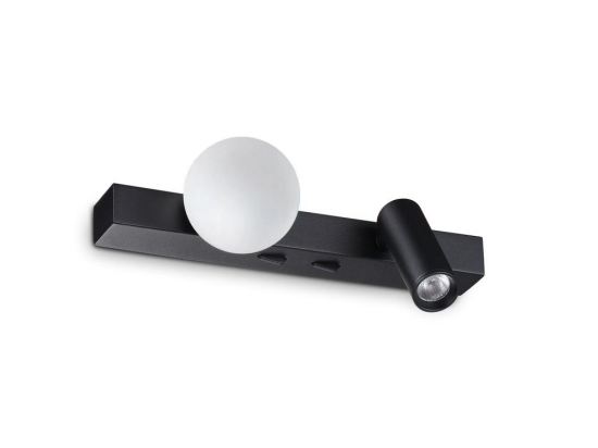 Φωτιστικό Τοίχου Ping Pong 336664 3000K 600lm 21,6x9x9,5cm Black Ideal Lux