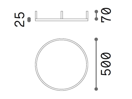 Φωτιστικό Οροφής - Πλαφονιέρα Oracle Slim Round 341897 2700K 2850lm On-Off D50x7cm White Ideal Lux