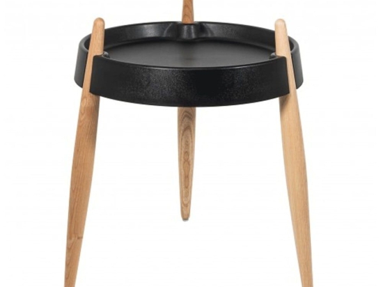 Τραπεζάκι Βοηθητικό Liola ZLS0004 40x47cm Black-Natural Zafferano