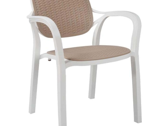 Πολυθρόνα Eliza 824-124-021 57x41x83cm White-Beige