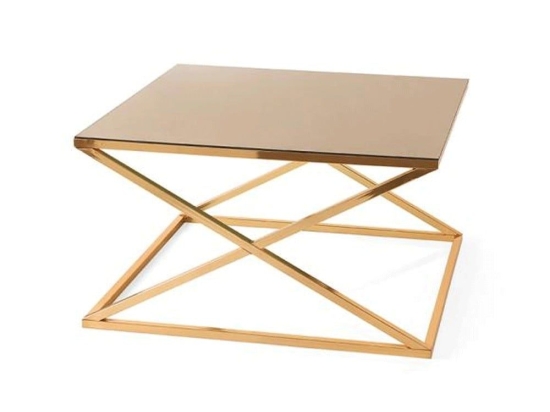 Τραπεζάκι Σαλονιού 825-124-024 80x80x44cm Gold