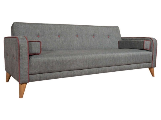 Καναπές-Κρεβάτι Jericho 828-121-114 200x83x80cm Grey-Bordo Ύφασμα