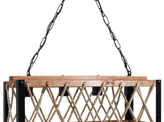 Φωτιστικό Οροφής 835-124-303 64x20x17cm 4xΕ27 60W Black-Brown