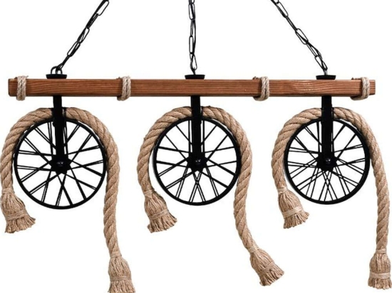 Φωτιστικό Οροφής - Ράγα Three Wheels 835-124-307 83x8x44cm 6xΕ27 60W Black-Brown