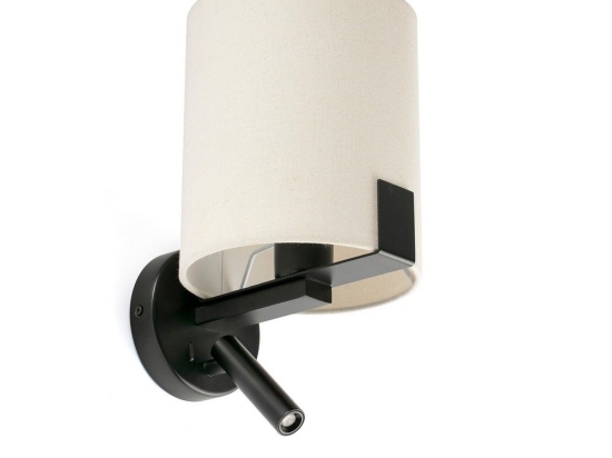 Φωτιστικό Τοίχου Nila 20053 1xE27 Reader 3W 3000K 18x21,3cm Black-White Faro Barcelona