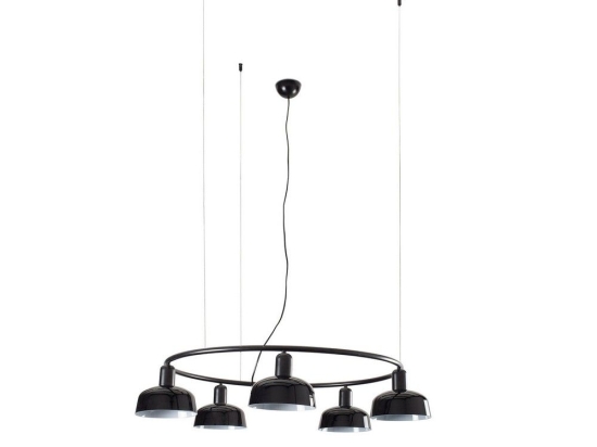 Φωτιστικό Οροφής Κρεμαστό Tatawin Circular S 20343-117-5L 5xE27 Black Faro Barcelona
