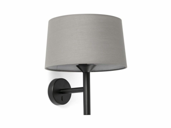 Φωτιστικό Τοίχου Windsor 20221-129 1xE27 29x26,5x39,2cm Black-Grey Faro Barcelona
