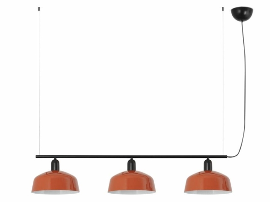 Φωτιστικό Οροφής - Ράγα Tatawin Metal M 20338-148 3xE27 210x100cm Black-Reddish Orange Faro Barcelona