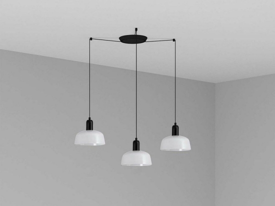 Φωτιστικό Οροφής Κρεμαστό Tatawin Metal S 20340-140-3L 3xE27 Black-White Faro Barcelona