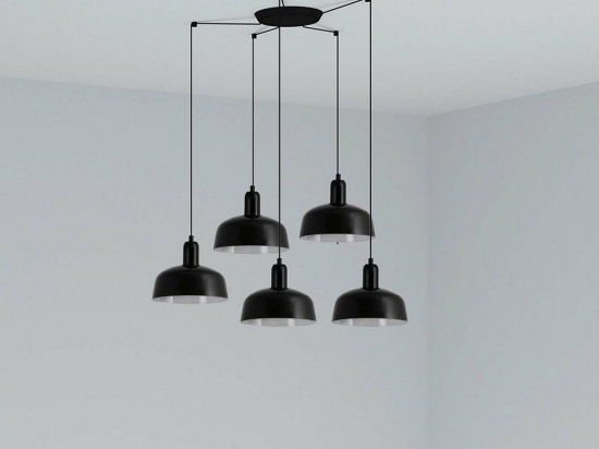 Φωτιστικό Οροφής Κρεμαστό Tatawin Metal S 20340-141-5L 5xE27 Black Faro Barcelona