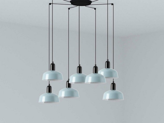 Φωτιστικό Οροφής Κρεμαστό Tatawin Metal S 20340-142-7L 7xE27 Black-Greyish Blue Faro Barcelona