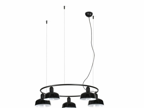 Φωτιστικό Οροφής Κρεμαστό Tatawin Circular Metal S 5xE27 Black Faro Barcelona