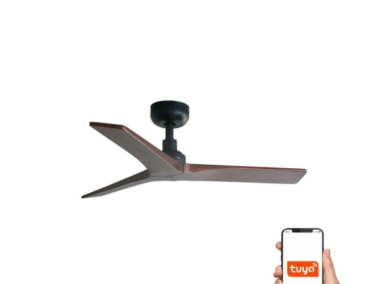 Ανεμιστήρας Οροφής Klim S 34278WT Tuya Smart D92,5cm Black-Dark Walnut Faro Barcelona