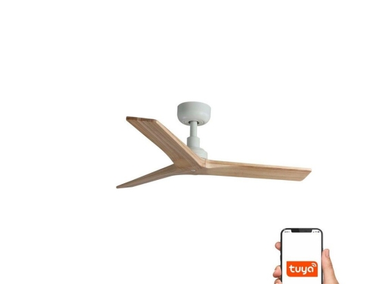 Ανεμιστήρας Οροφής Klim S 34281WT Tuya Smart D92,5cm White-Light Oak Faro Barcelona