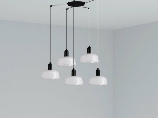 Φωτιστικό Οροφής Κρεμαστό Tatawin Metal S 20340-140-5L 5xE27 Black-White Faro Barcelona