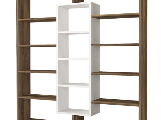 Βιβλιοθήκη Ample 731WAT3605 125x22x135,7cm Walnut-White
