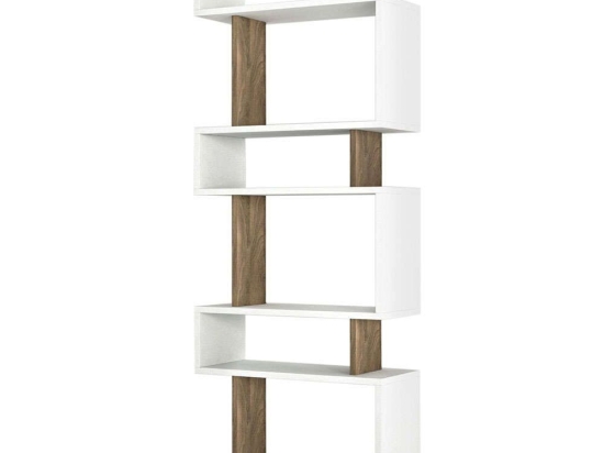 Βιβλιοθήκη Blok 745DCD3606 60x19,5x165cm White-Walnut