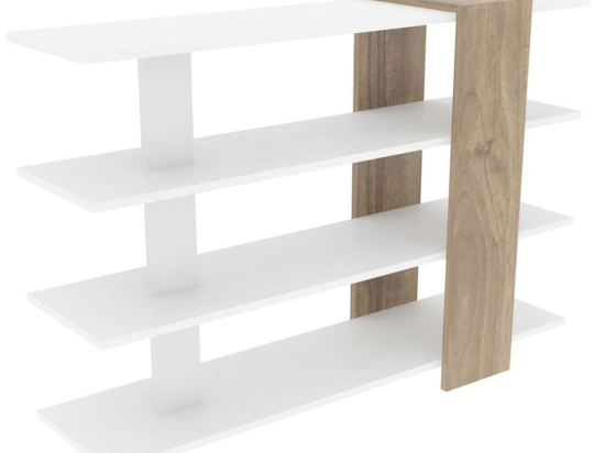 Ραφιέρα Δαπέδου Nur 788DEC3607 120x30x90cm White-Walnut