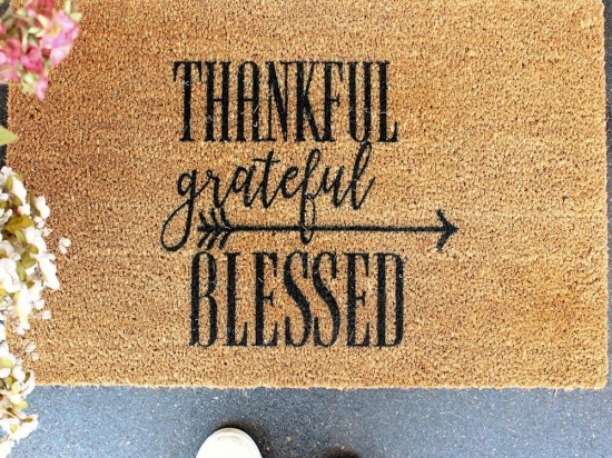 Πατάκι Εισόδου Thankful 796LMN9803 70x40cm Brown-Black Aberto Design 70x40