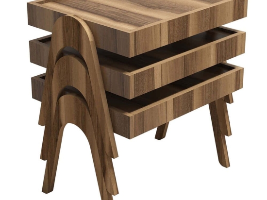Ζιγκόν Roma (Σετ 3Τμχ) 845HCT2825 53,6x40x64cm Walnut