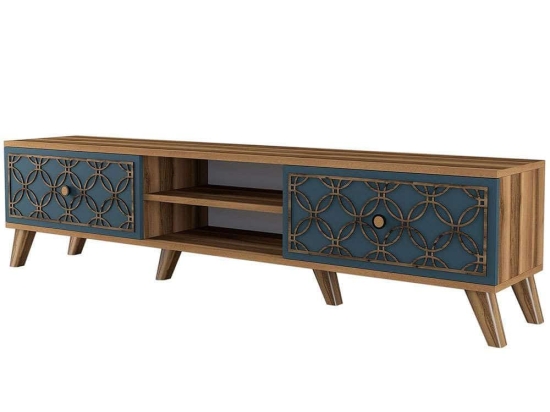 Έπιπλο Τηλεόρασης Class 845HCT3007 180x35x44cm Walnut-Blue