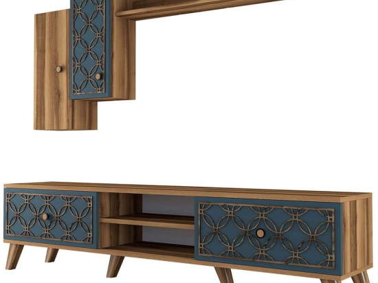 Σύνθεση Τηλεόρασης Class 845HCT3013 180x35x44cm Walnut-Blue
