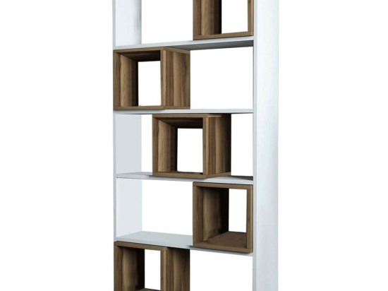 Βιβλιοθήκη Box 845HCT3630 80x22x170cm White-Walnut