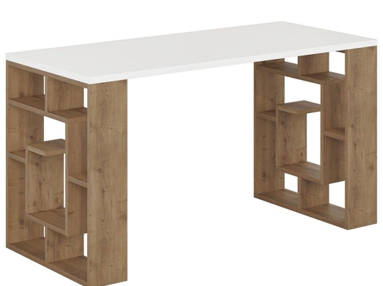 Γραφείο Maze 855DTE3833 140x60x75cm Dark Oak-White
