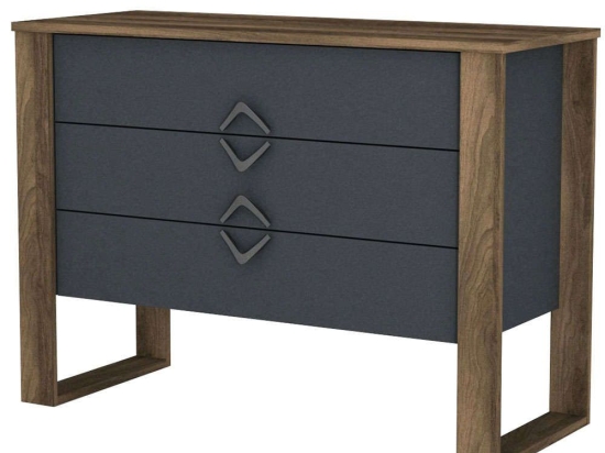 Μπουφές Bumerang 804TRH3517 110x44,8x76cm Walnut-Anthracite Μοριοσανίδα, Μελαμίνη