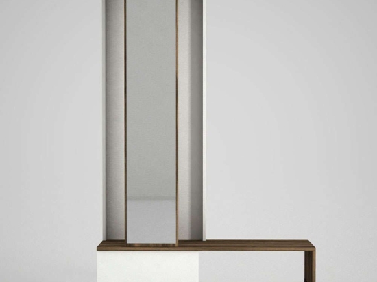 Έπιπλο Εισόδου Ponte 804TRH4107 120x34,8x199,3cm White-Walnut Μοριοσανίδα, Μέταλλο