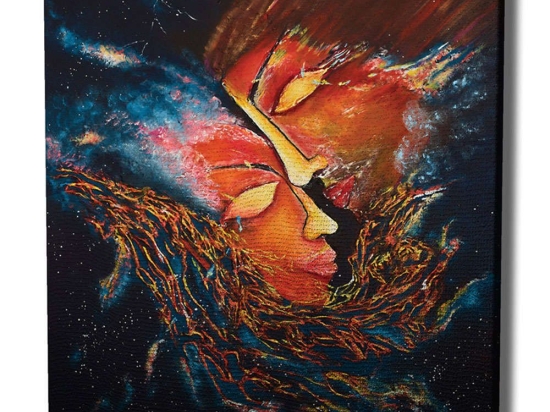 Πίνακας Καμβάς 265VGA1211 45x45cm Multi Wallity Τετράγωνοι Ξύλο, Καμβάς