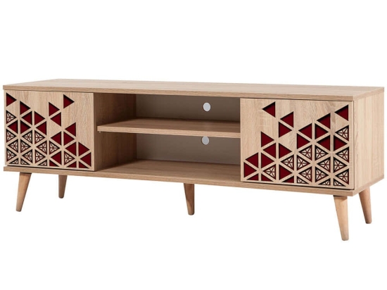 Έπιπλο Τηλεόρασης Truva 863SPH3027 140x40x50cm Oak-Red