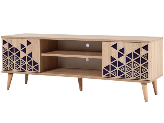 Έπιπλο Τηλεόρασης Truva 863SPH3028 140x40x50cm Oak-Blue