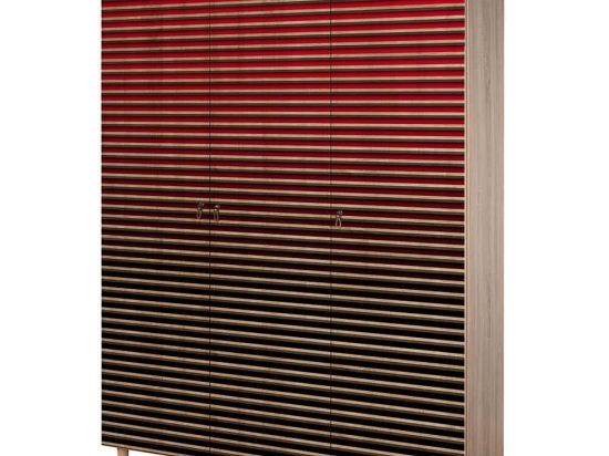 Ντουλάπα Τρίφυλλη Mode 863SPH4213 135x52x192cm Multi-Red Τρίφυλλη