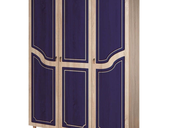 Ντουλάπα Τρίφυλλη Mode 863SPH4216 135x52x192cm Oak-Blue Τρίφυλλη