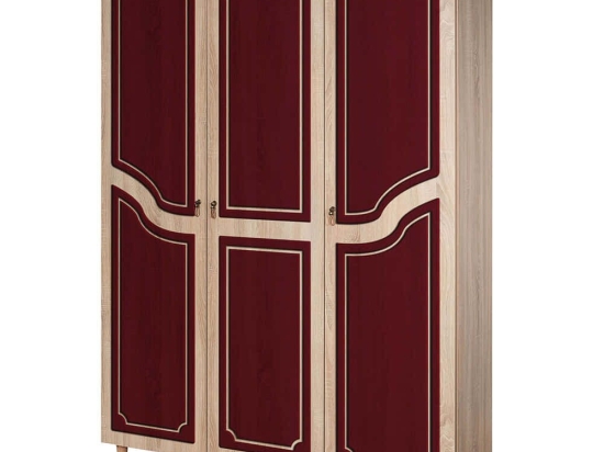 Ντουλάπα Τρίφυλλη Mode 863SPH4217 135x52x192cm Oak-Red Τρίφυλλη