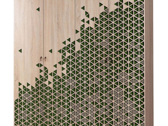 Ντουλάπα Τετράφυλλη Imaj 863SPH4221 180x52x192cm Oak-Green Τετράφυλλη