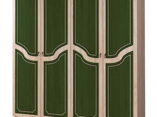 Ντουλάπα Τετράφυλλη Imaj 863SPH4229 180x52x192cm Oak-Green Τετράφυλλη