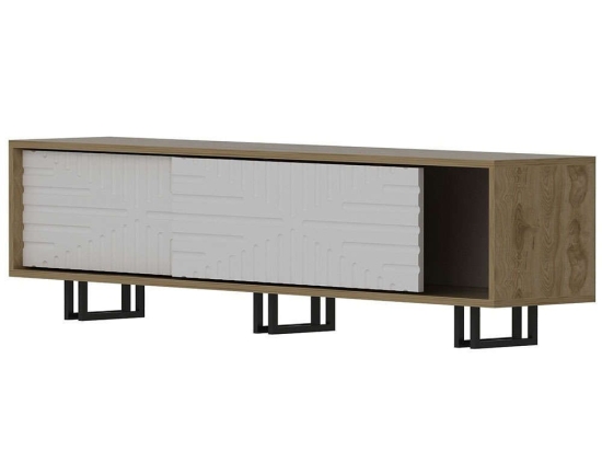 Έπιπλο Τηλεόρασης Askal 875ZNA3019 180x35x47,4cm Oak-White