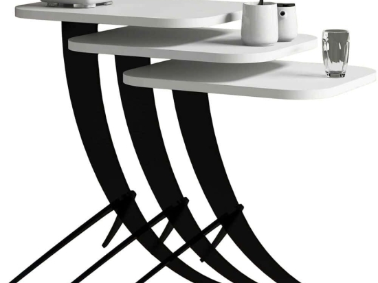 Ζιγκόν Pion (Σετ 3Τμχ) 845HCT2842 35x45x60/54,5/48,5cm White-Black