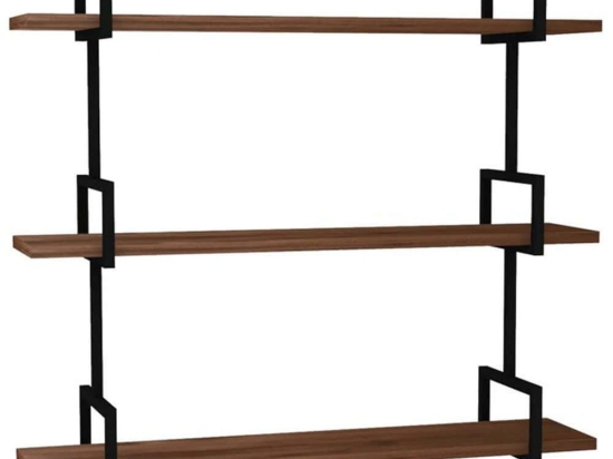 Ραφιέρα Τοίχου Uras 835PUQ1635 87x22,5x76cm Walnut-Black