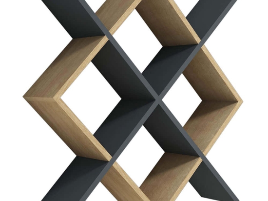 Ραφιέρα Τοίχου Semo 835PUQ1642 79x19,6x79cm Oak-Anthracite