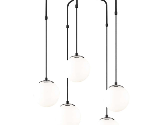 Φωτιστικό Οροφής Uzum 892OPV1473 Φ60x100cm 5xE27 40W Black-White Opviq