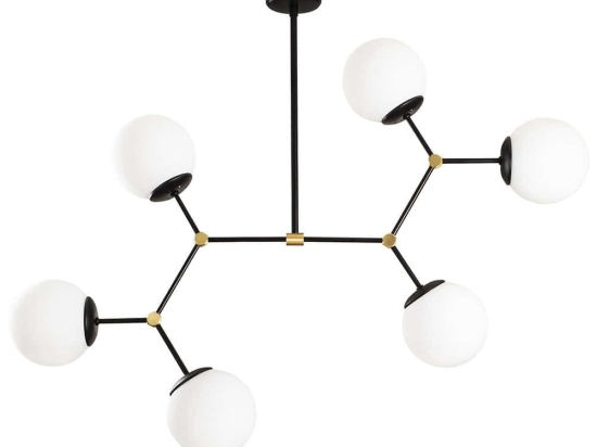 Φωτιστικό Οροφής Damar 892OPV1640 100x58x80cm 6xE27 40W Black-White Opviq